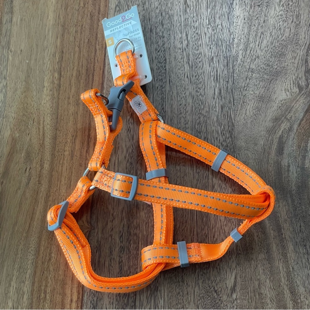 NWT Good2Go Orange Reflective Dog sz S‎ Harness Gray Ajustable Buckle